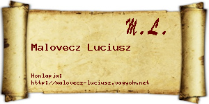 Malovecz Luciusz névjegykártya